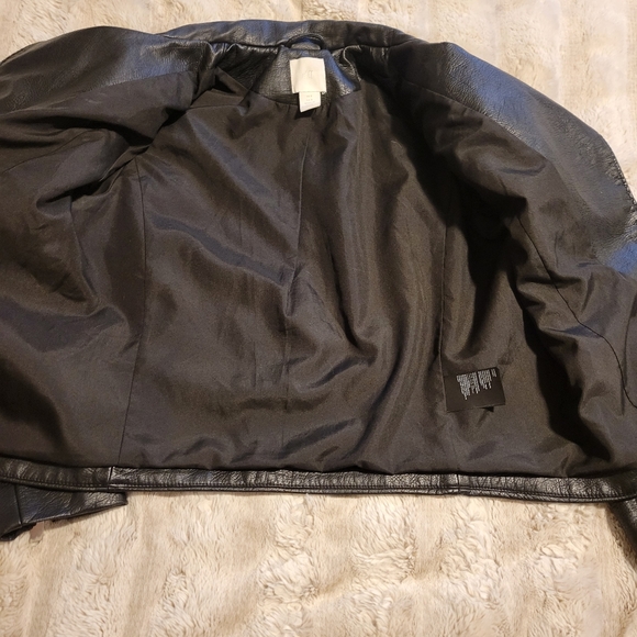 Black faux leather H&M motorcycle jacket - Picture 4 of 6